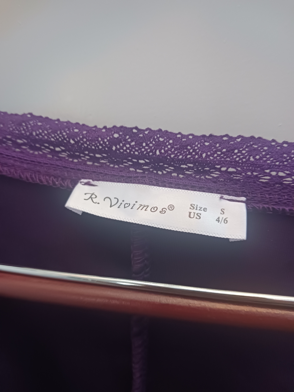 R. Vivimos Lace-Trim Top in Rich Violet - Picture 3 of 11